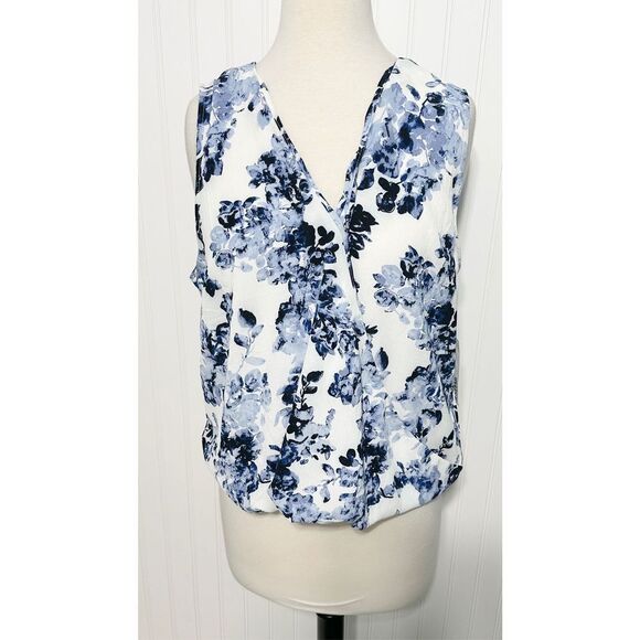 JustFab Women's‎ Floral Faux Wrap Top & Asymmetrical Ruffle Skirt Set Blue XL - Picture 5 of 16